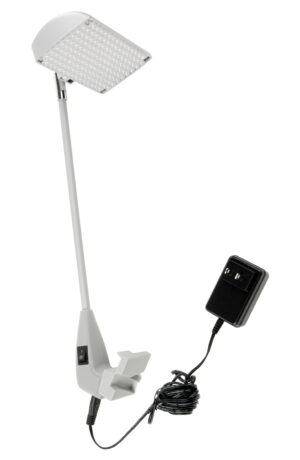 12 watt Display Spotlight with Adjustable Clamp-on Base for Trade Show Use - Silver