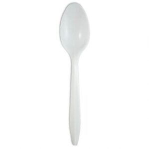 White Medium Weight Plastic Spoon - 1 case (1000 piece)