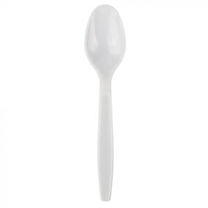 White Heavyweight Plastic Spoon With Textured Handle - 1 case (1000 piece)