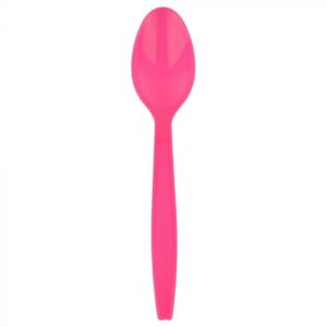 Pink Heavyweight Plastic Spoon With Textured Handle - 1 case (1000 piece)