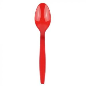 Red Heavyweight Plastic Spoon With Textured Handle - 1 case (1000 piece)