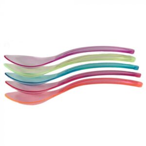 Assorted Neon Transparent Plastic Wave Spoon - 1 case (1000 piece)