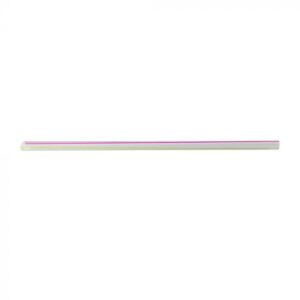 7.75'' Jumbo (6mm) Clear Striped Film-Wrapped Plastic Straw - 1 case (6000 piece)