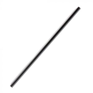 7.75'' Jumbo (6mm) Black Unwrapped Plastic Straw - 1 case (6000 piece)