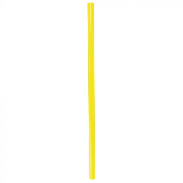 9" Giant (8mm) Yellow Film-Wrapped Plastic Straw - 1 case (2000 piece)