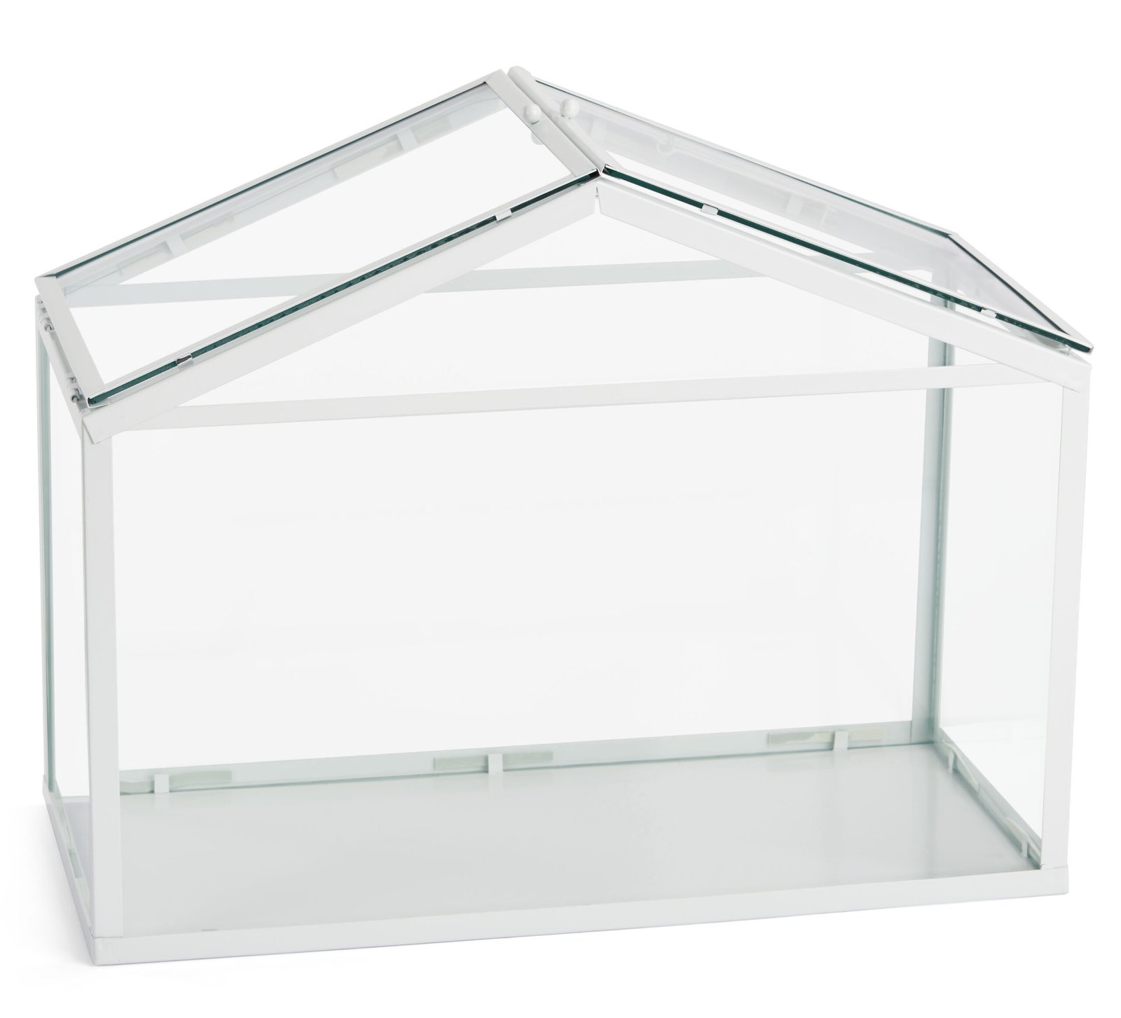 17.75 x 14 Glass Card Box w/ Hinged Top Loading Doors, Countertop - White