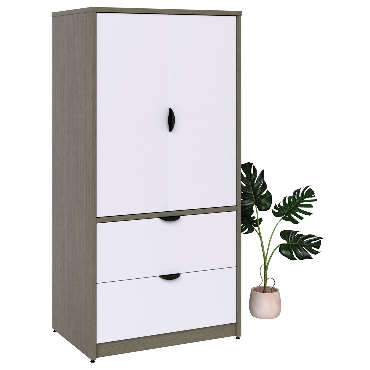 2 Drawer Lateral 2 Door Storage with Locks - 36"W x 24"D