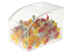 2 Gallon Acrylic Candy Bin w/ Curved Slide-in Door
