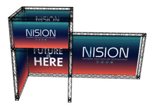 20' x 12' Trade Show Truss Booth w/ Header u0026 Custom Graphics, Travel Cases - Black