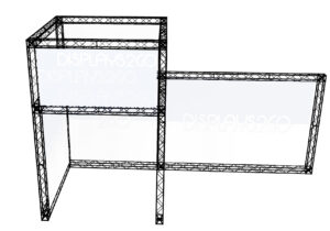 20’ x 12' Trade Show Truss Booth with Header - Black