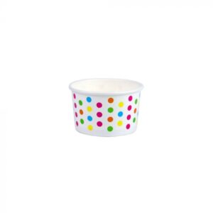 3 oz Polka Dot Rainbow Cold/Hot Paper Food Container - 1 case (1000 piece)