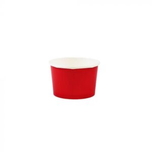 4 oz Solid Red Cold/Hot Paper Food Container - 1 case (1000 piece)