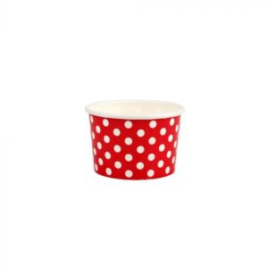4 oz Polka Dot Red Cold/Hot Paper Food Container - 1 case (1000 piece)