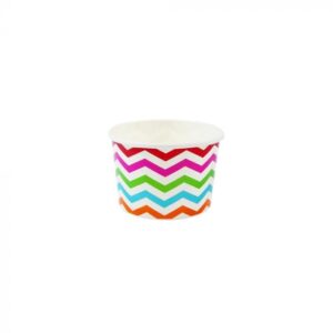 4 oz Chevron Print Rainbow Cold/Hot Paper Food Container - 1 case (1000 piece)