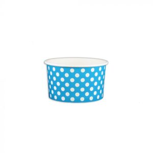 5 oz Polka Dot Blue Cold/Hot Paper Food Container - 1000/Case