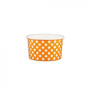 5 oz Polka Dot Orange Cold/Hot Paper Food Container - 1 case (1000 piece)