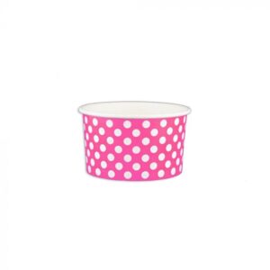 5 oz Polka Dot Pink Cold/Hot Paper Food Container - 1 case (1000 piece)