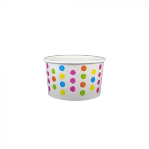 5 oz Polka Dot Rainbow Cold/Hot Paper Food Container - 1 case (1000 piece)