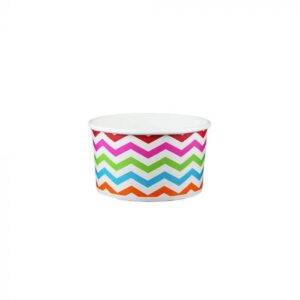 5 oz Chevron Print Rainbow Cold/Hot Paper Food Container - 1 case (1000 piece)