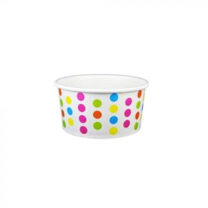6 oz Polka Dot Rainbow Cold/Hot Paper Food Container - 1 case (1000 piece)