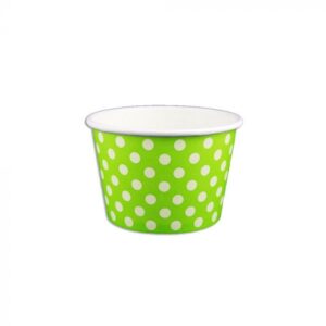 8 oz Polka Dot Lime Green Cold/Hot Paper Food Container - 1 case (1000 piece)