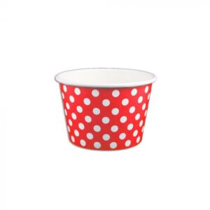 8 oz Polka Dot Red Cold/Hot Paper Food Container - 1 case (1000 piece)
