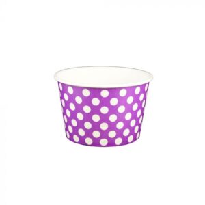 8 oz Polka Dot Purple Cold/Hot Paper Food Container - 1 case (1000 piece)