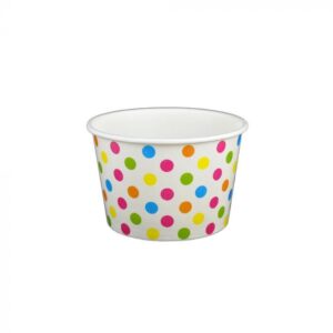 8 oz Polka Dot Rainbow Cold/Hot Paper Food Container - 1 case (1000 piece)