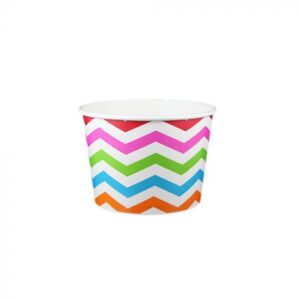 8 oz Chevron Print Rainbow Cold/Hot Paper Food Container - 1 case (1000 piece)
