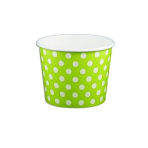 12 oz Polka Dot Lime Green Cold/Hot Paper Food Container - 1 case (1000 piece)
