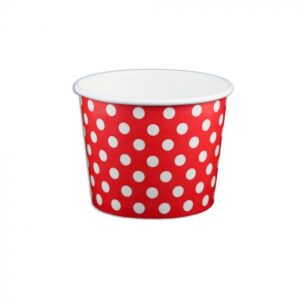 12 oz Polka Dot Red Cold/Hot Paper Food Container - 1 case (1000 piece)