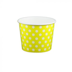 12 oz Polka Dot Yellow Cold/Hot Paper Food Container - 1 case (1000 piece)