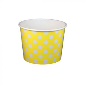 16 oz Polka Dot Yellow Cold/Hot Paper Food Container - 1000/Case