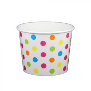16 oz Polka Dot Rainbow Cold/Hot Paper Food Container - 1000/Case