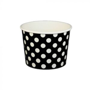 16 oz Polka Dot Black Cold/Hot Paper Food Container - 1 case (1000 piece)