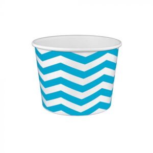 16 oz Chevron Print Blue Cold/Hot Paper Food Container - 1 case (1000 piece)