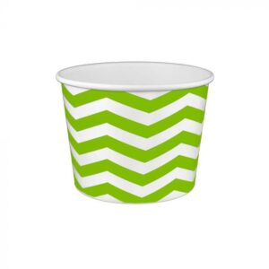 16 oz Chevron Print Green Cold/Hot Paper Food Container - 1 case (1000 piece)