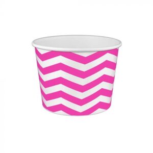 16 oz Chevron Print Pink Cold/Hot Paper Food Container - 1 case (1000 piece)