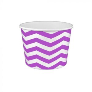 16 oz Chevron Print Purple Cold/Hot Paper Food Container - 1 case (1000 piece)