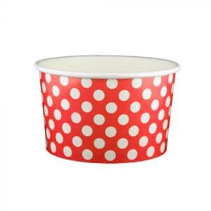 20 oz Polka Dot Red Cold/Hot Paper Food Container - 600/Case