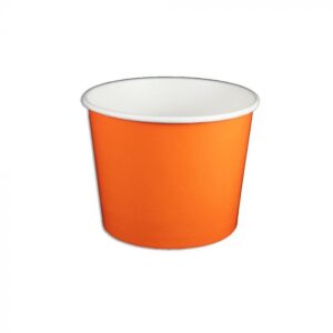 12 oz Solid Orange Cold/Hot Paper Food Container - 1 case (1000 piece)