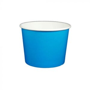16 oz Solid Blue Cold/Hot Paper Food Container - 1000/Case