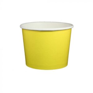 16 oz Solid Yellow Cold/Hot Paper Food Container - 1000/Case
