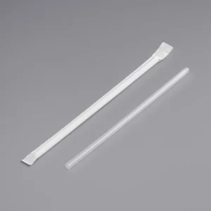 7-3/4" Wrapped Plastic Straws, Clear, 3000 ct