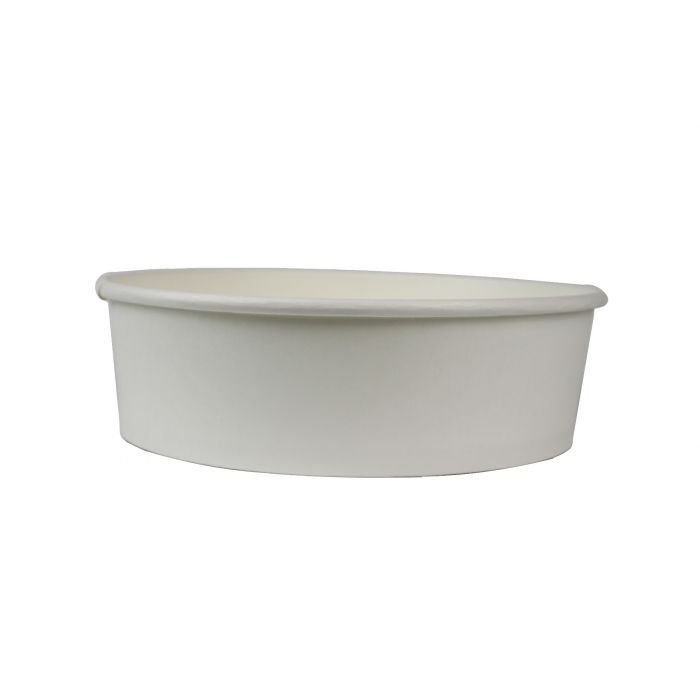 48 oz White Paper Short Bucket (8" rim) - 1 case (270 piece)