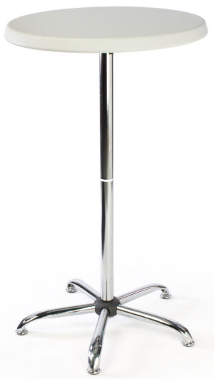 27.5 x 47 Round Cocktail Table, Folding Design - White