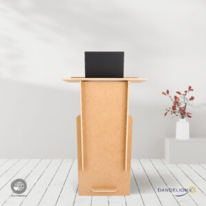 28 x 47.25 Portable Podium, Floor Standing, Collapsible Design - Natural