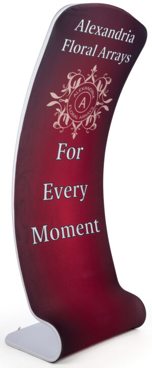 3' Trade Show Banner Stand w/ Single-Sided Custom Graphics, Curved, Portable