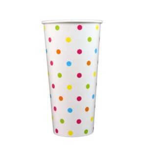22 oz Polka Dot Rainbow Paper Cold Cup - 1 case (1000 piece)