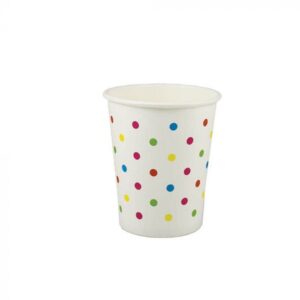 8 oz Polka Dot Rainbow Paper Drinking Cup - 1 case (1000 piece)